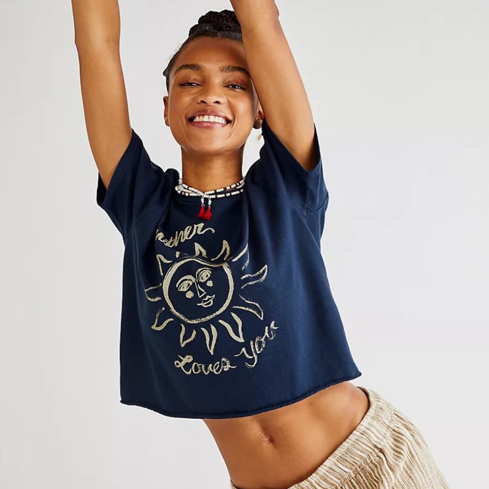 Free People Mother Rowdy Cutoff tee sz med
